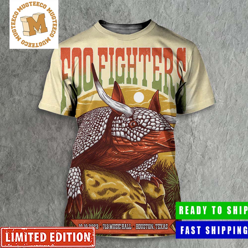 Foo Fighters Houston Let_s Rock At 713 Music Hall On Oct 10th 2023 Poster All Over Print Shirt