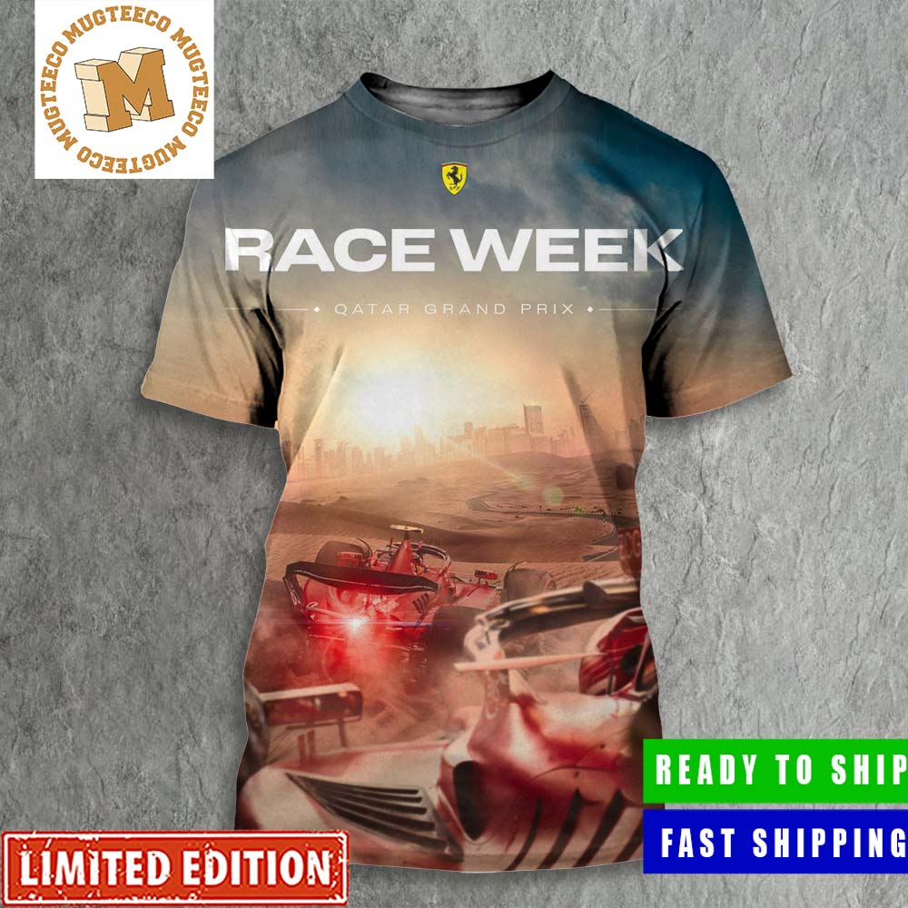 Formula 1 Ferrari Team Race Week Qatar Grand Prix Poster All Over Print Shirt