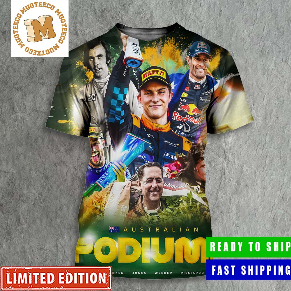Formula 1 Oscar Piastri Becomes The Sixth Driver From Down Under To Score A Podium Go Aussie Go All Over Print Shirt
