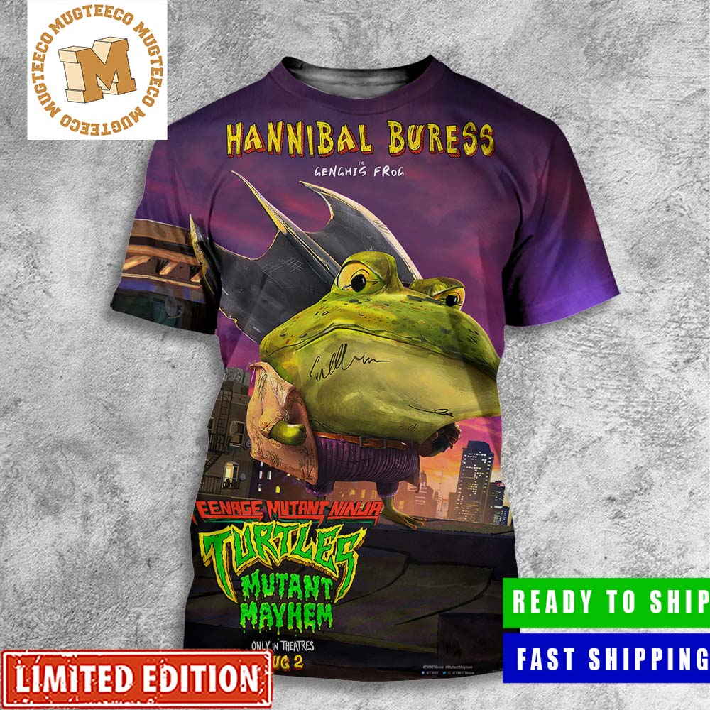 Genghis Frog By Hannibal Buress In Teenage Mutant Ninja Turtles Mutant Mayhem Poster All Over Print Shirt