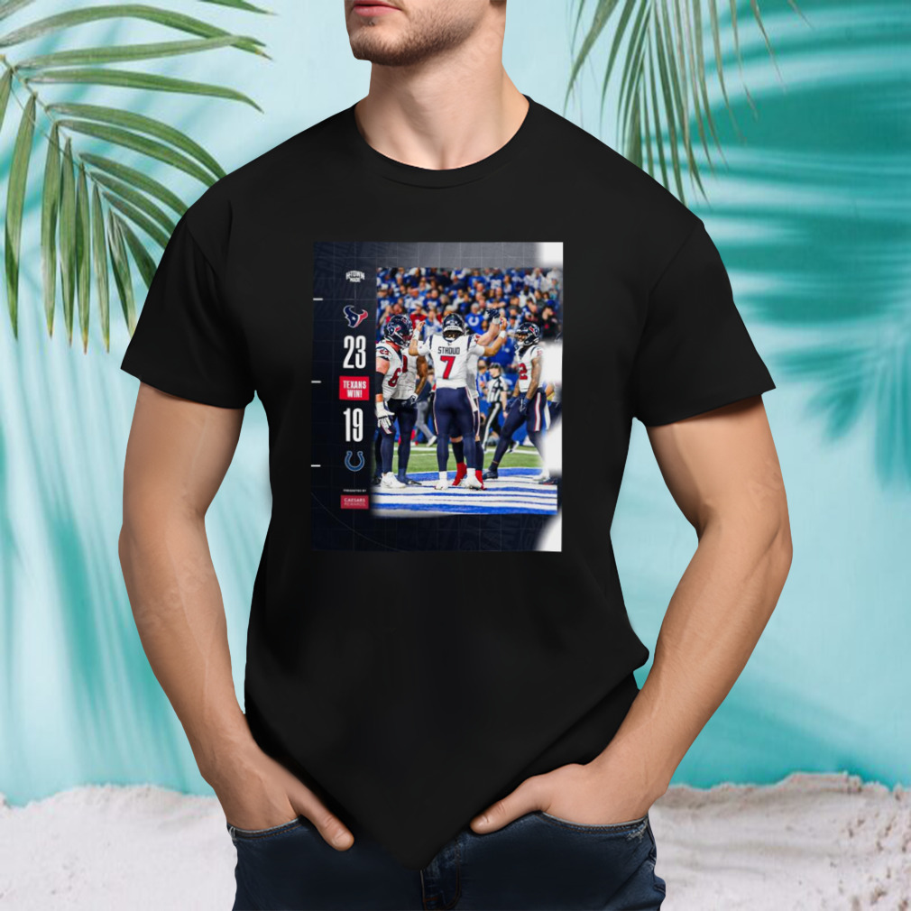 Houston Texans Win 23 19 Colts 2023 NFL Playoffs Clinched Shirt