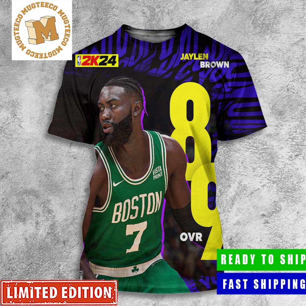Jaylen Brown From Boston Celtics Earns An 89 OVR For NBA 2K24 All Over Print Shirt