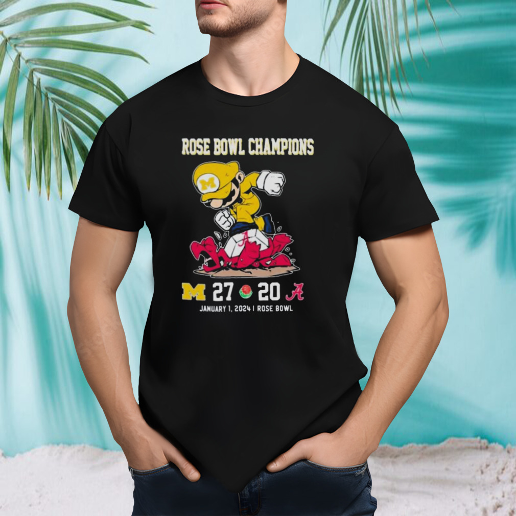 Super Mario Michigan Wolverines Stomp On Alabama Crimson Tide Rose Bowl Champions T-shirt