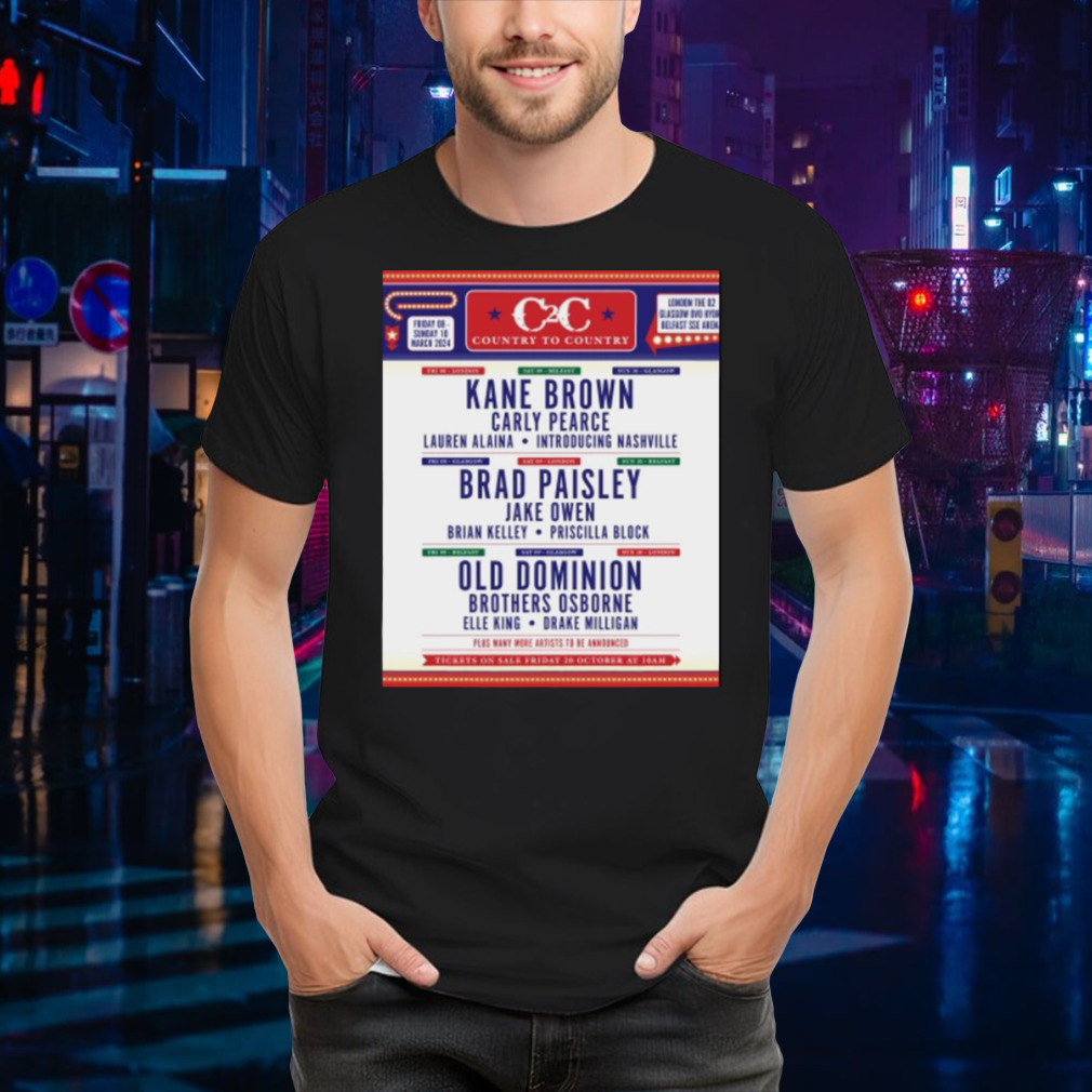 Country 2 Country (C2C) Belfast 2024 poster shirt