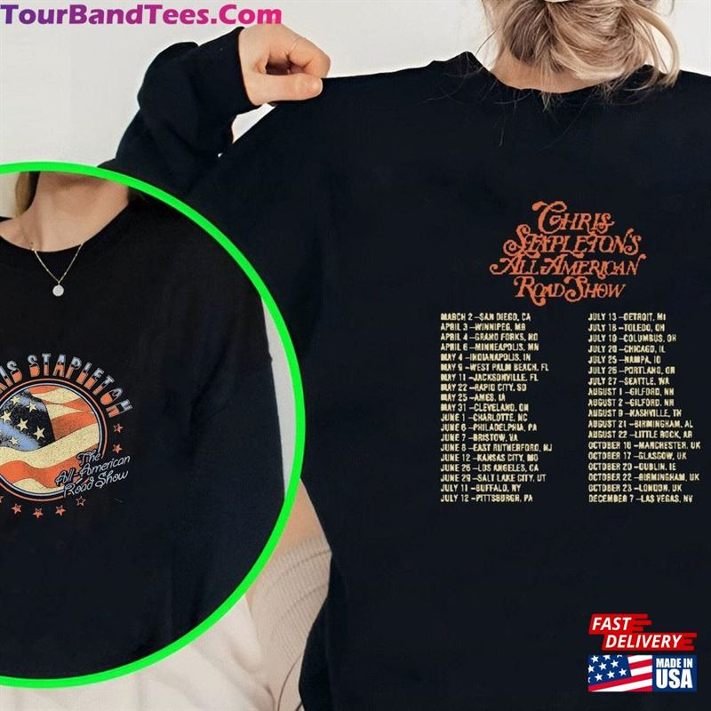 All American Road Show 2024 Tour Shirt Chris Stapleton Fan Unisex Hoodie - TourBandTees