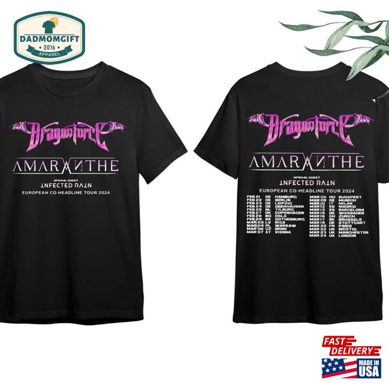 Dragonforce And Amaranthe Tour 2024 Merch – Co Hoodie T-Shirt