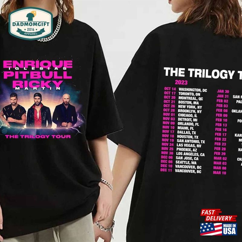 Enrique Iglesias X Pitbull Ricky Martin The Trilogy Tour 2023 2024 Shirt Sweatshirt Unisex