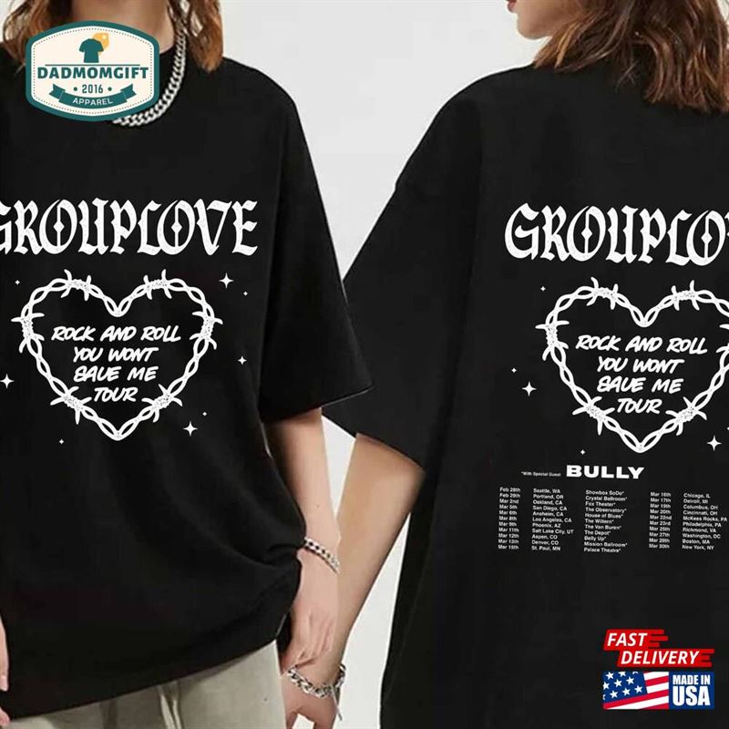 Grouplove And Bully 2024 Rock Roll You Won’T Save Me Tour Shirt Band Fan Unisex Hoodie