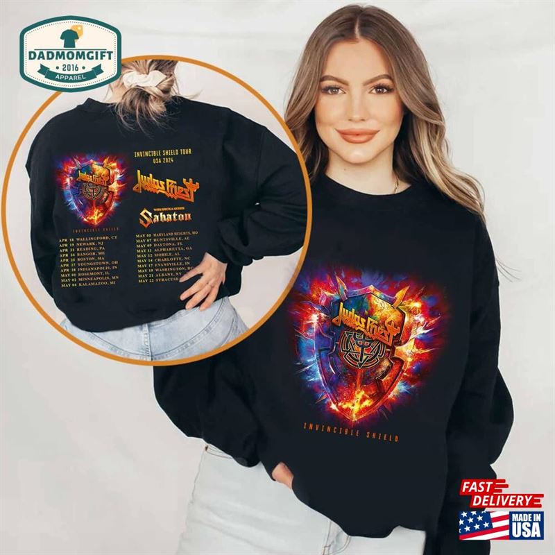 Judas Priest Invincible Shield 2024 Tour Shirt Concert Us Hoodie Sweatshirt