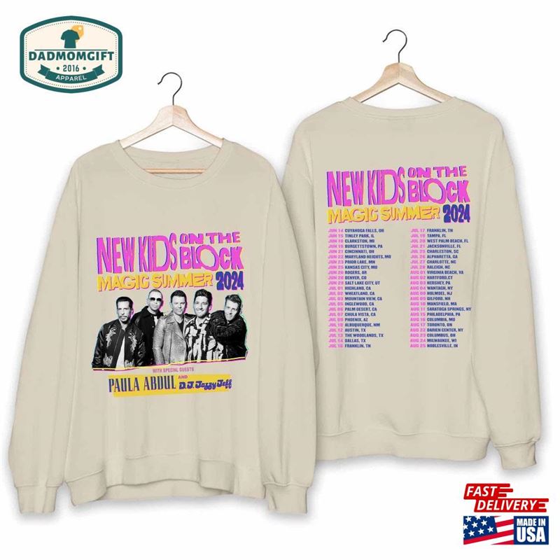 New Kids On The Block Magic Summer Tour 2024 Shirt Band Fan Unisex Hoodie