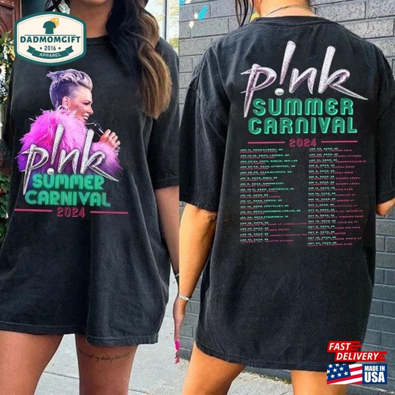 P!Nk Shirt Pink Singer Summer Carnival 2024 Tour Fan Lovers T-Shirt Hoodie