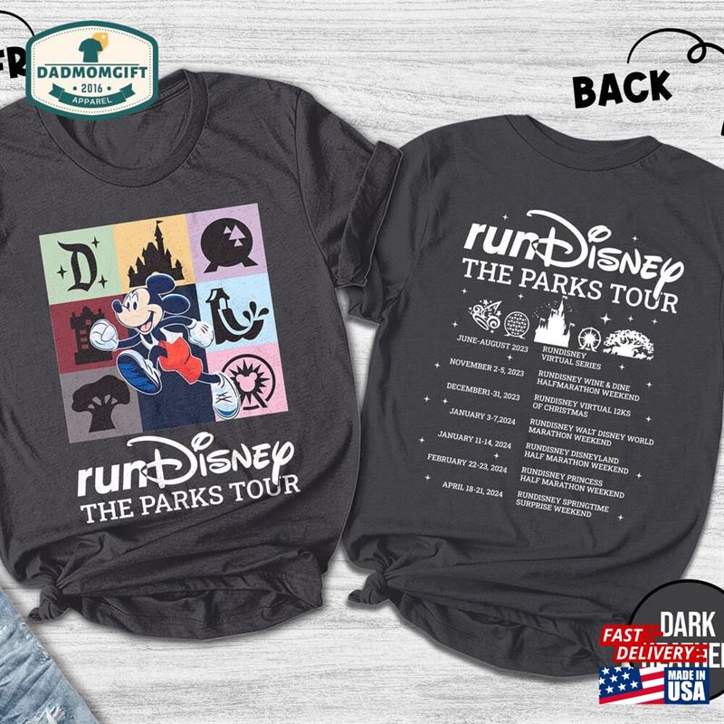 Rundisney Marathon The Parks Tour Shirt Comfort Colors Mickey Running Classic Unisex