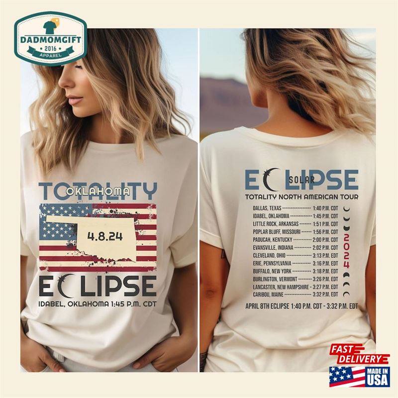 Total Solar Eclipse April 2024 Shirt Oklahoma 4 8 24 T-Shirt Group Tee Unisex Sweatshirt