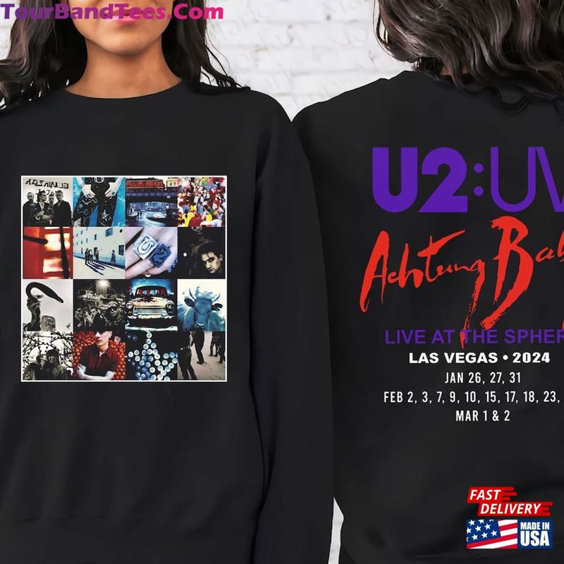 U2 Uv Achtung Baby Live At Sphere Band Tour 2024 Merch Hoodie T-Shirt - TourBandTees