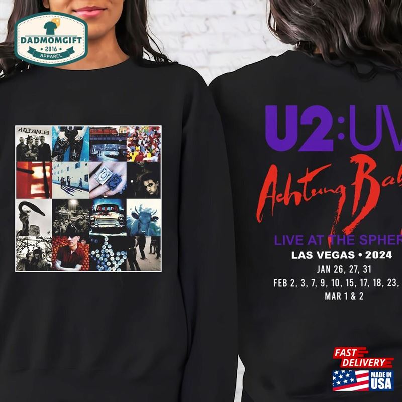 U2 Uv Achtung Baby Live At Sphere Band Tour 2024 Merch Unisex Sweatshirt