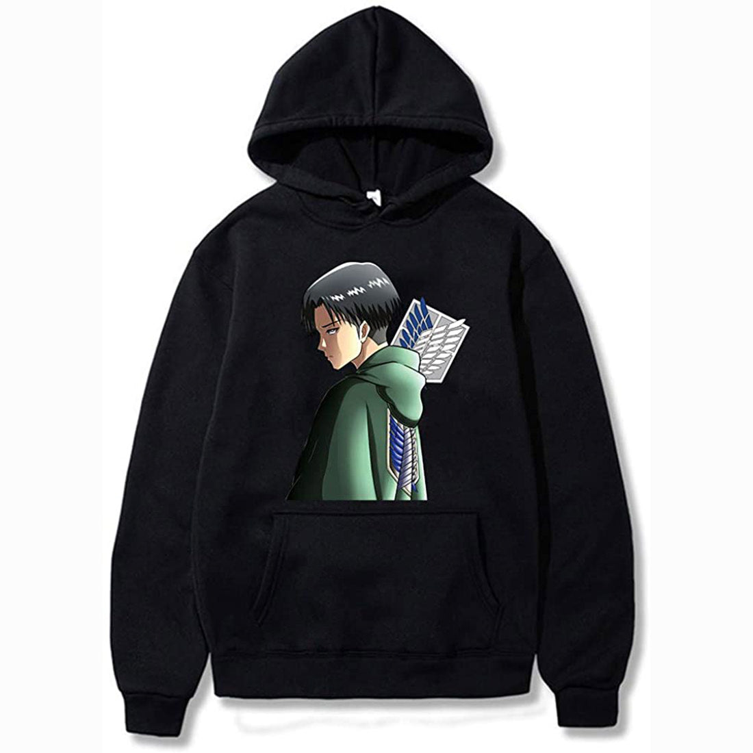 Unisex Anime Attack on Titan Ackerman Levi Printed Cotton Cozy Hoodies Hooded Sweatshirts Pullovers Tops