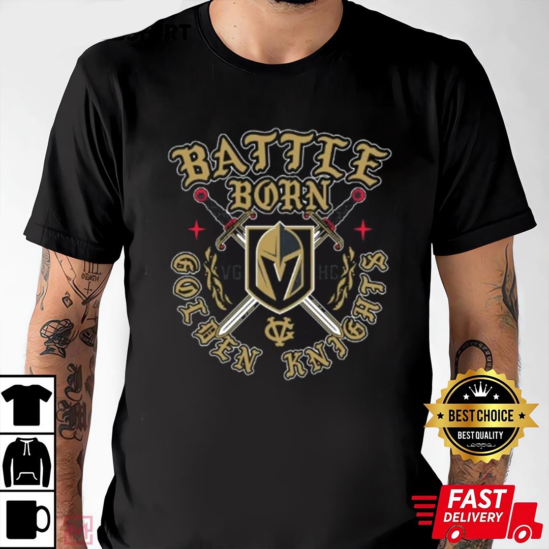 Vegas Golden Knights Men_s Battle Born Swords Tee