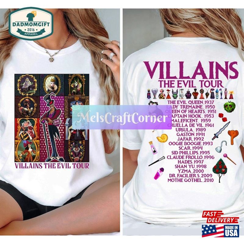 Villains Eras Tour T-Shirt The Evil 2024 Family Trip Shirt Unisex