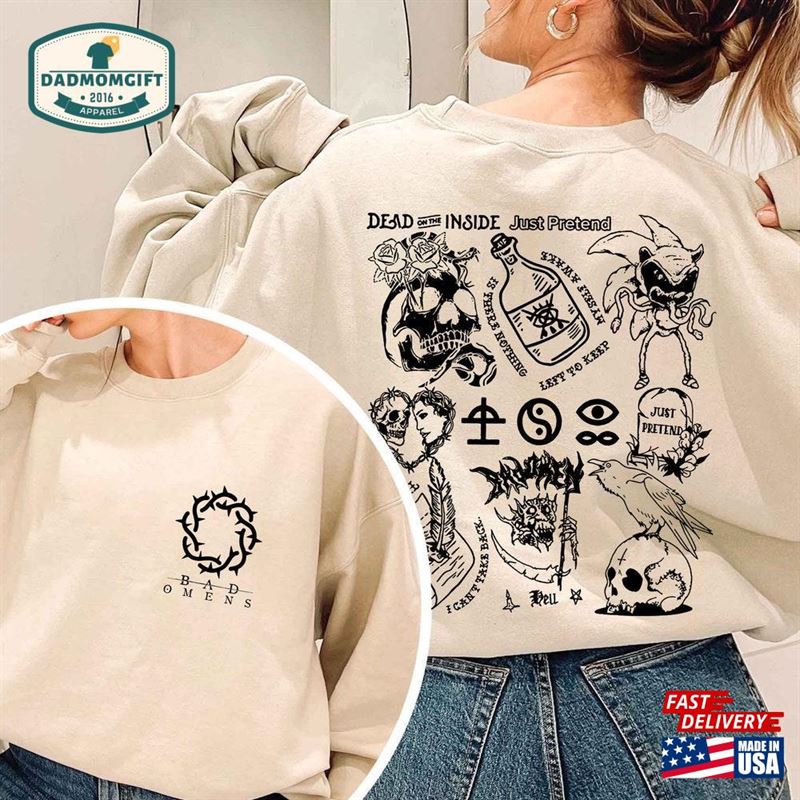 Vintage Bad Omens Doodle Art Sweatshirt Album Lyric Tour 2024 Classic