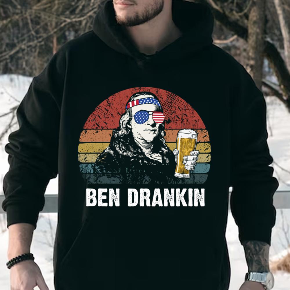 Vintage Ben Drankin Beer Lover 4th Of July Gift T-Shirt