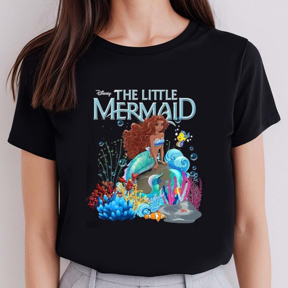 Vintage Black Little Mermaid Shirt, Disney Shirt, Black Little Mermaid Shirt