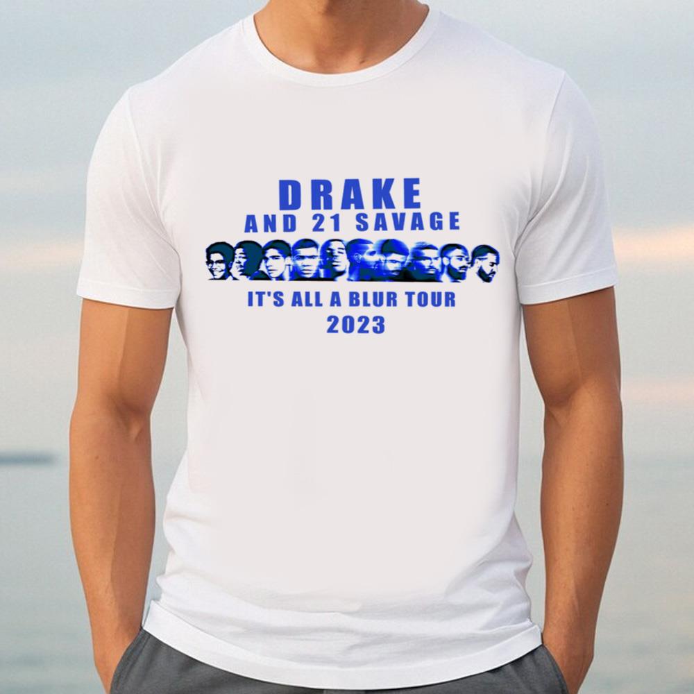 Vintage Drake 21 Savage Rap Shirt, Drake It_s All A Blur Tour 2023 Sweatshirt, Drake Rap Concert Unisex Gift Hoodie Rap