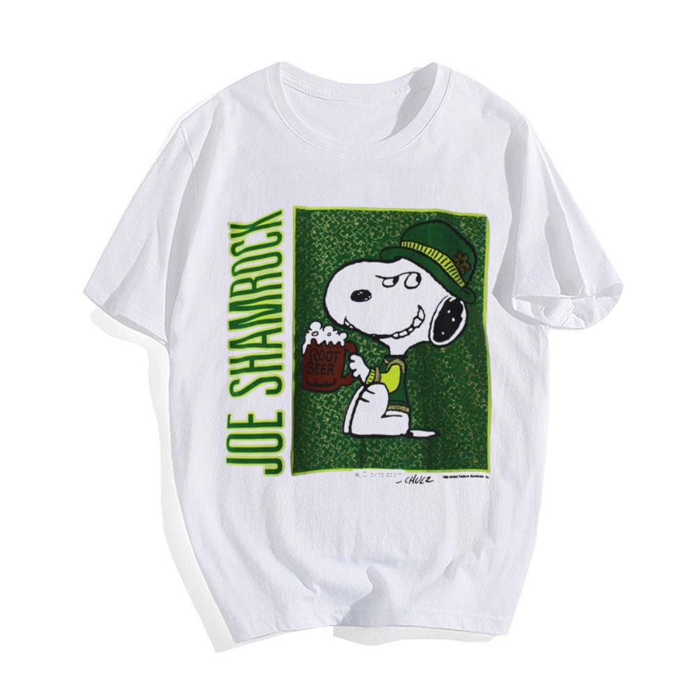 Vintage Snoopy Peanuts Shamrock St Patrick’s Day T-Shirt For Mens