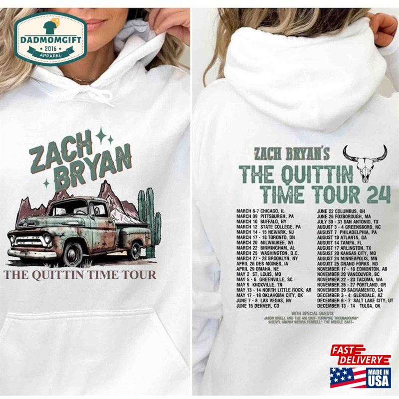 Zach Bryan The Quittin Time Tour 2024 Sweatshirt Country Music Singer Merch T-Shirt Hoodie