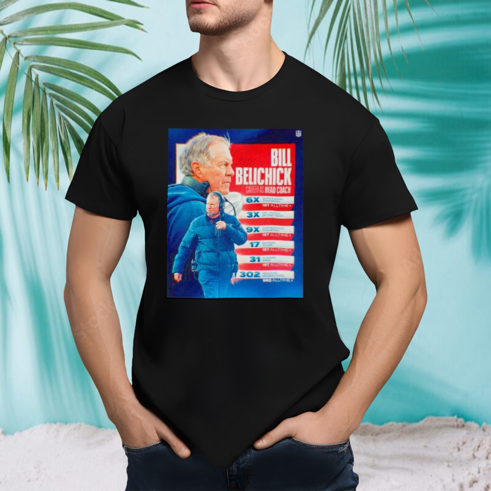 Bill Belichick career as head coach New England shirt