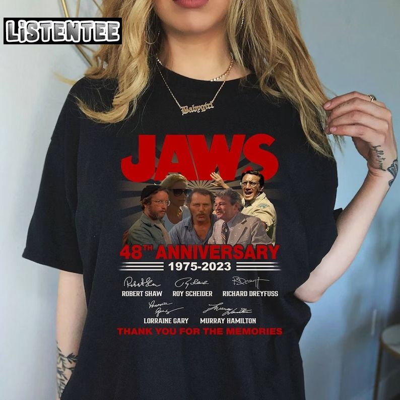 Jaws Movie 48th 1975-2023 Thank You For The Memories T-shirt