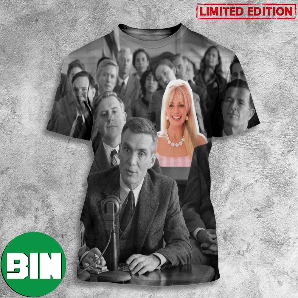 Barbenheimer Funny Barbie In Oppenheimer 3D T-Shirt