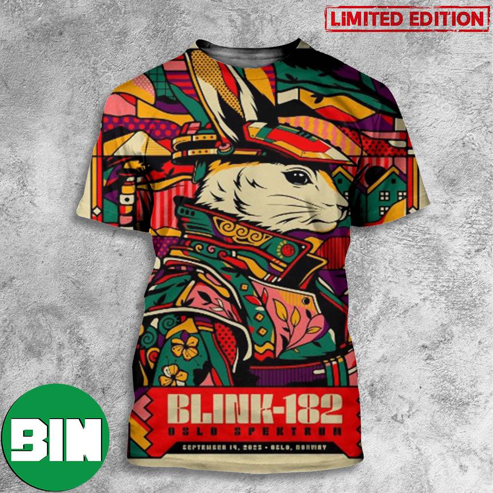 Blink 182 Oslo Event Tee In Oslo Spektrum Norway 14 September 2023 World Tour 3D T-Shirt