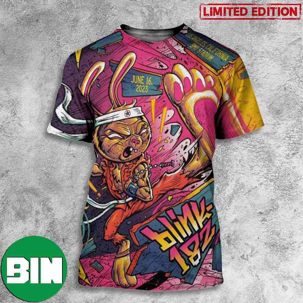 Blink-182 Los Angeles California BMO Stadium June 16 2023 3D T-Shirt