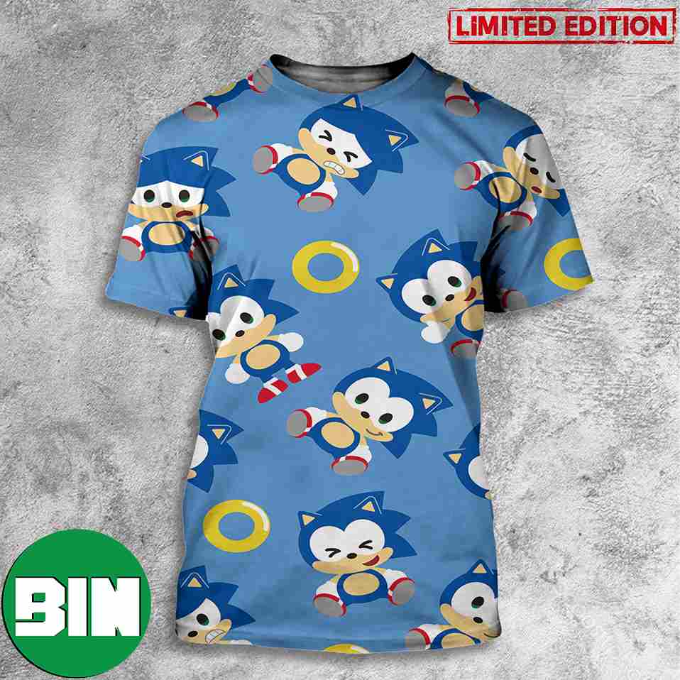 Celebrate Cute Sonic_s Birthday Week SEGA Game 3D T-Shirt