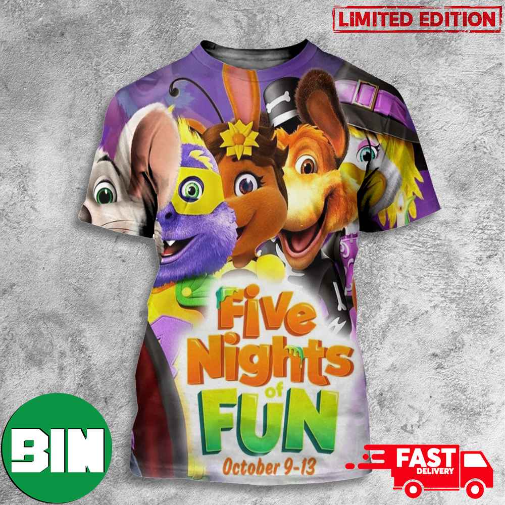 Chuck E Cheese Five Nights Of Fun FNAF Parody Event 3D T-Shirt