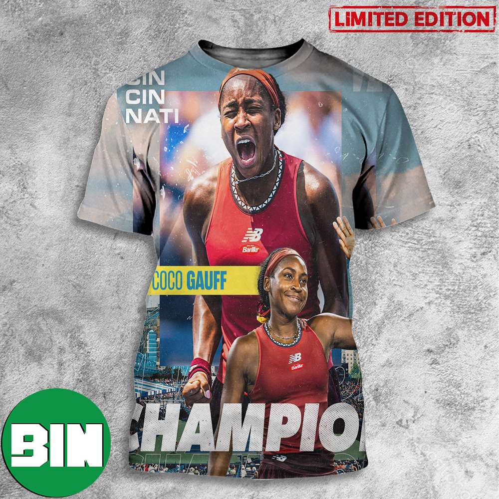 Coco Gauff Is The Champion In Cincinnati Tennis Chanel 3D T-Shirt