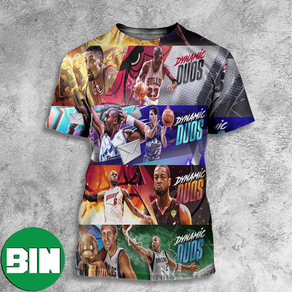 Dynamic Duos Banner Art Created for NBA 2K23 Los Angeles Lakers Chicago Bulls Miami Heat All Over Print Shirt