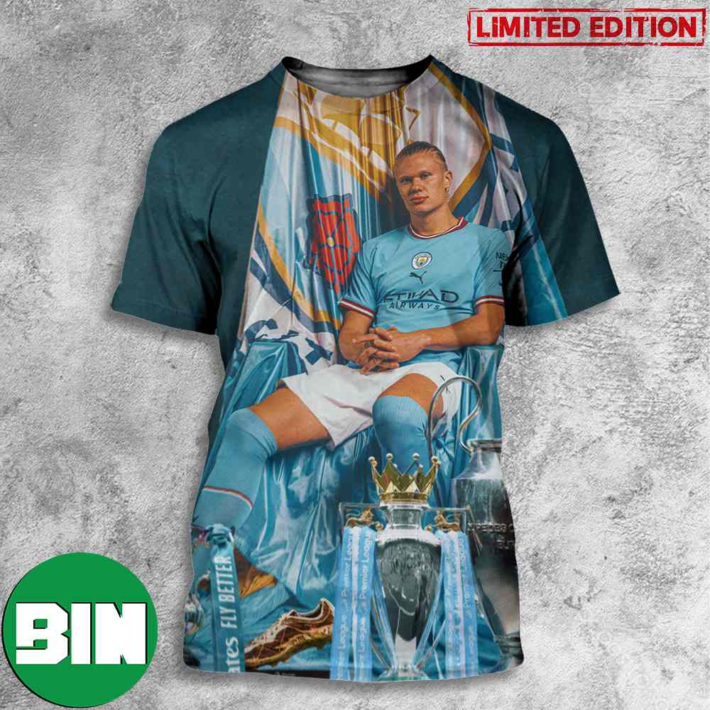 Erling Haaland For Man City UEFA Champions League 2023 Winner 3D T-Shirt