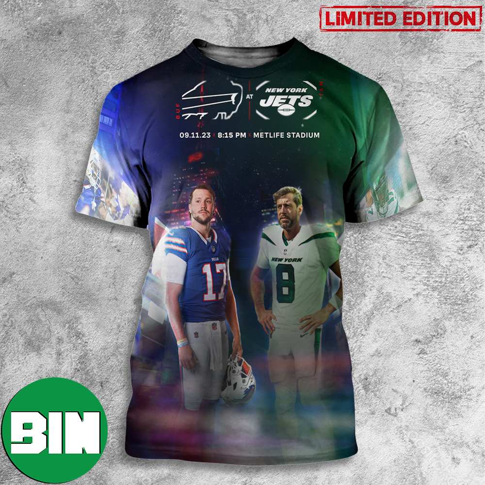 Get Your Popcorn NFL Poster Buffalo Bills vs New York Jets September 11 2023 Metlife Stadium 3D T-Shirt