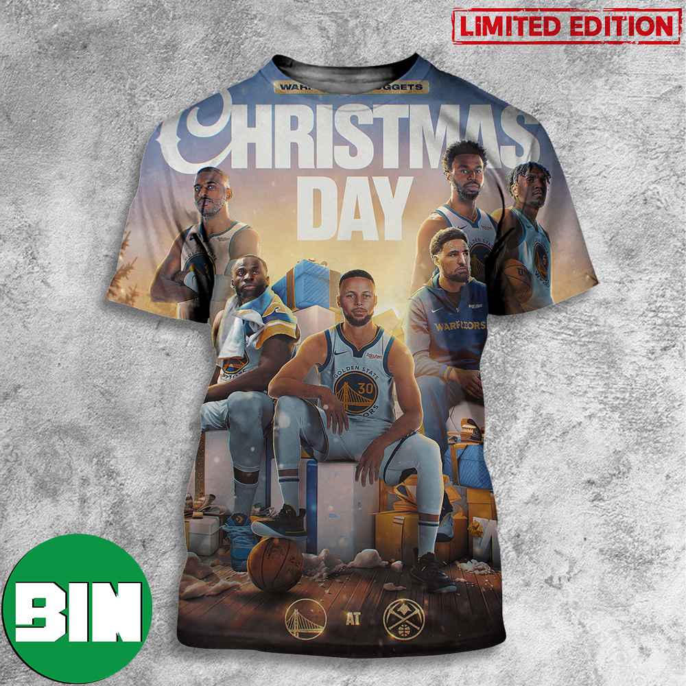 Golden State Warriors vs Denver Nuggets Holiday Hoops NBA XMas Christmas Day 3D T-Shirt