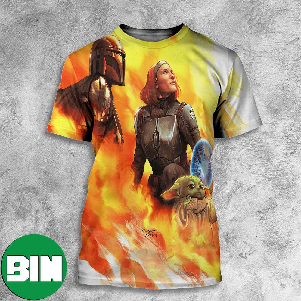 Grogu Din Djarin And Bo Katan Inspired By The Mandalorian Season 3 Episode 8 Star Wars All Over Print Shirt