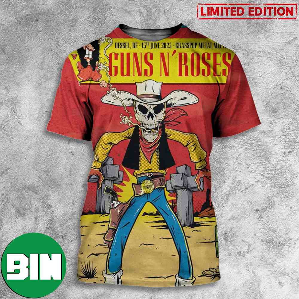 Guns N_ Roses Dessel BE 15th June 2023 Grasspop Metal Meeting 3D T-Shirt