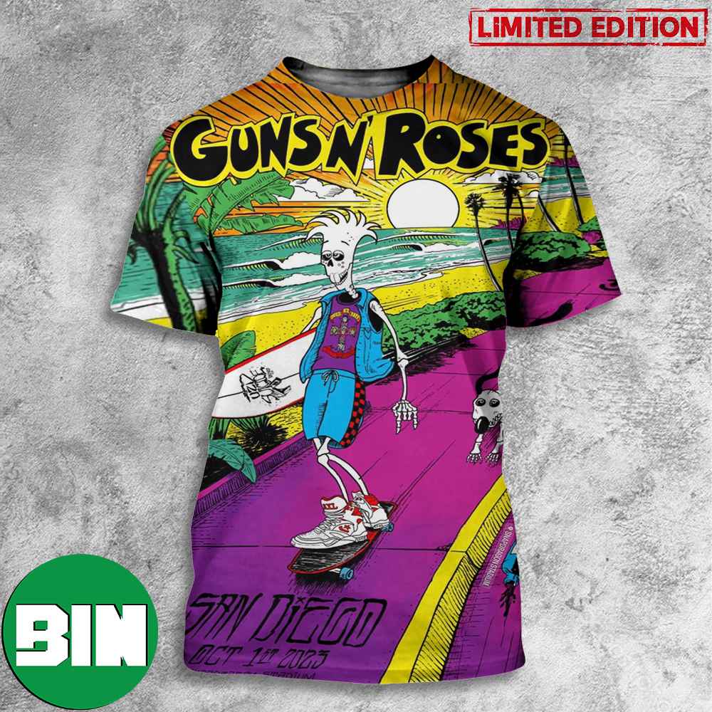 Guns N Roses In Snapdragon Stadium 1st October 2023 San Diego American Tour 3D T-Shirt