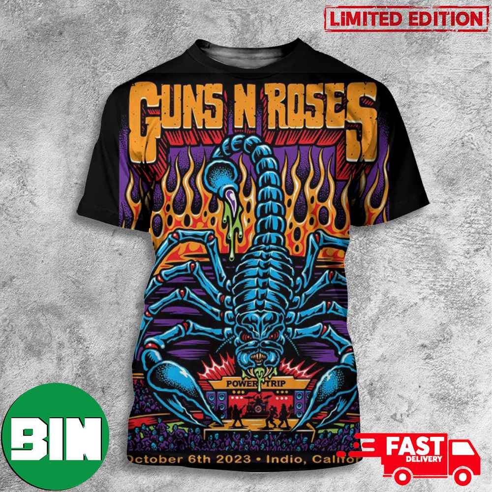 Guns N Roses October 6th 2023 North American Tour Indio California Empire Polo Club 3D T-Shirt