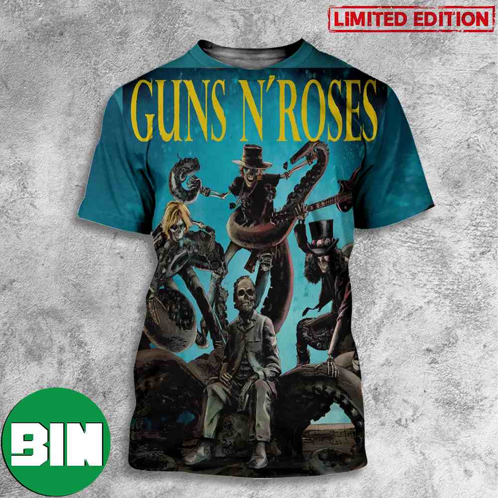 Guns N_ Roses Vigo Spain June 12 2023 World Tour 3D T-Shirt