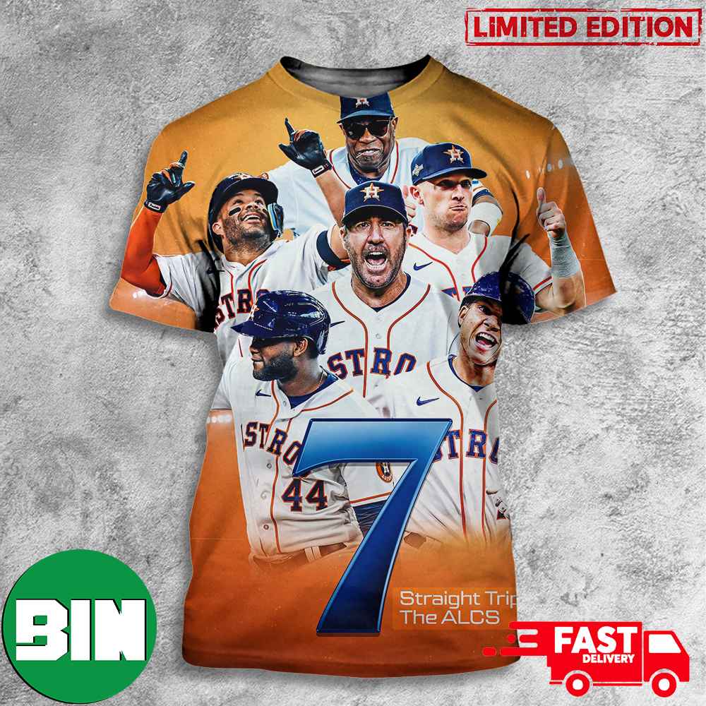 Houston Astros Lucky 7 Are Headed Back To The ALCS MLB 2023 Postseason 3D T-Shirt