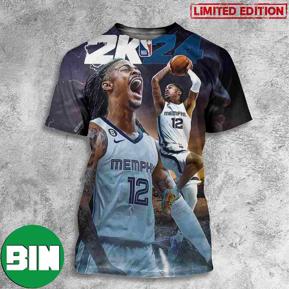 Ja Morant Cover Athete For NBA 2K24 3D T-Shirt