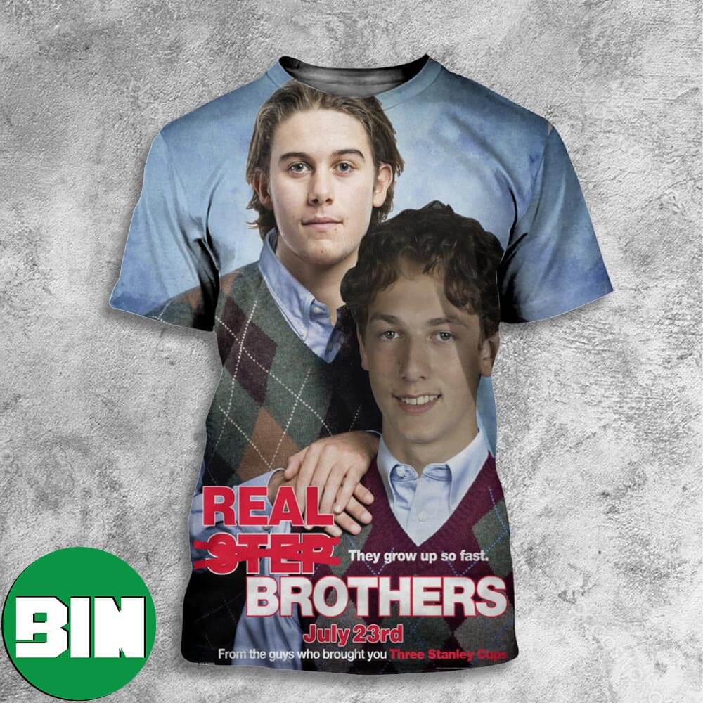 Jack Hughes x Luke Hughes Real Not Step Brothers They Grow Up So Fast Funny National Siblings Day New Jersey Devils All Over Print Shirt