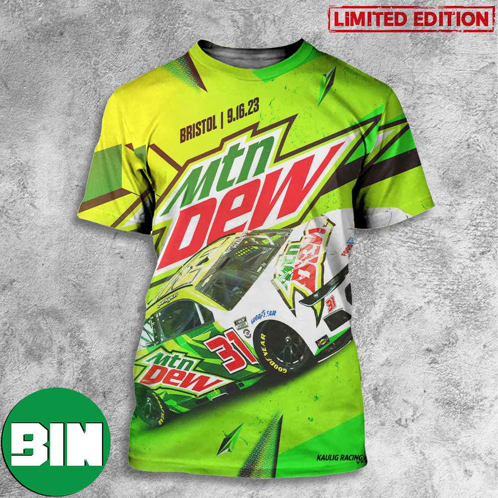 Kaulig Racing Bring Moutain Dew Brand At It_s Bristol Baby September 16 2023 Do The Dew 3D T-Shirt Kaulig Racing Bring Moutain Dew Brand At It_s Bristol Baby September 16 2023 Do The Dew 3D T-Shirt