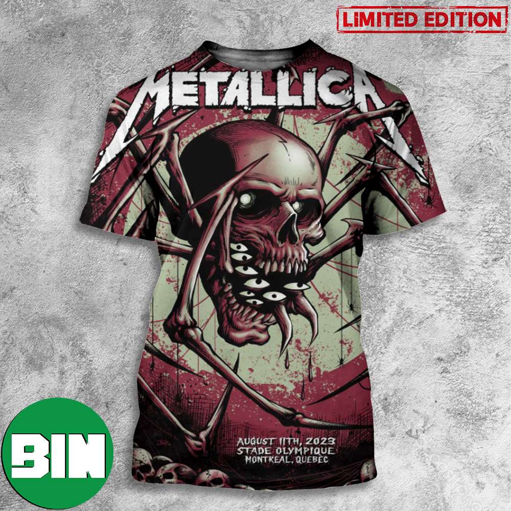 Metallica M72 World Tour Stade Olympique Montreal Quebec Canada August 11 2023 Poster 3D T-Shirt Metallica M72 World Tour Stade Olympique Montreal Quebec Canada August 11 2023 Poster 3D T-Shirt